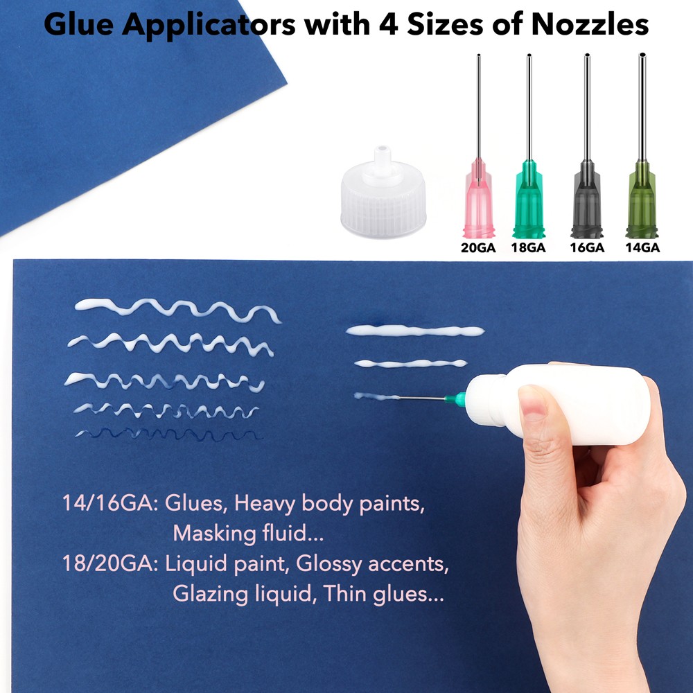 24pcs/Pack Empty Plastic Squeezable Dropper Bottles Fine Tip Glue Applicator Set