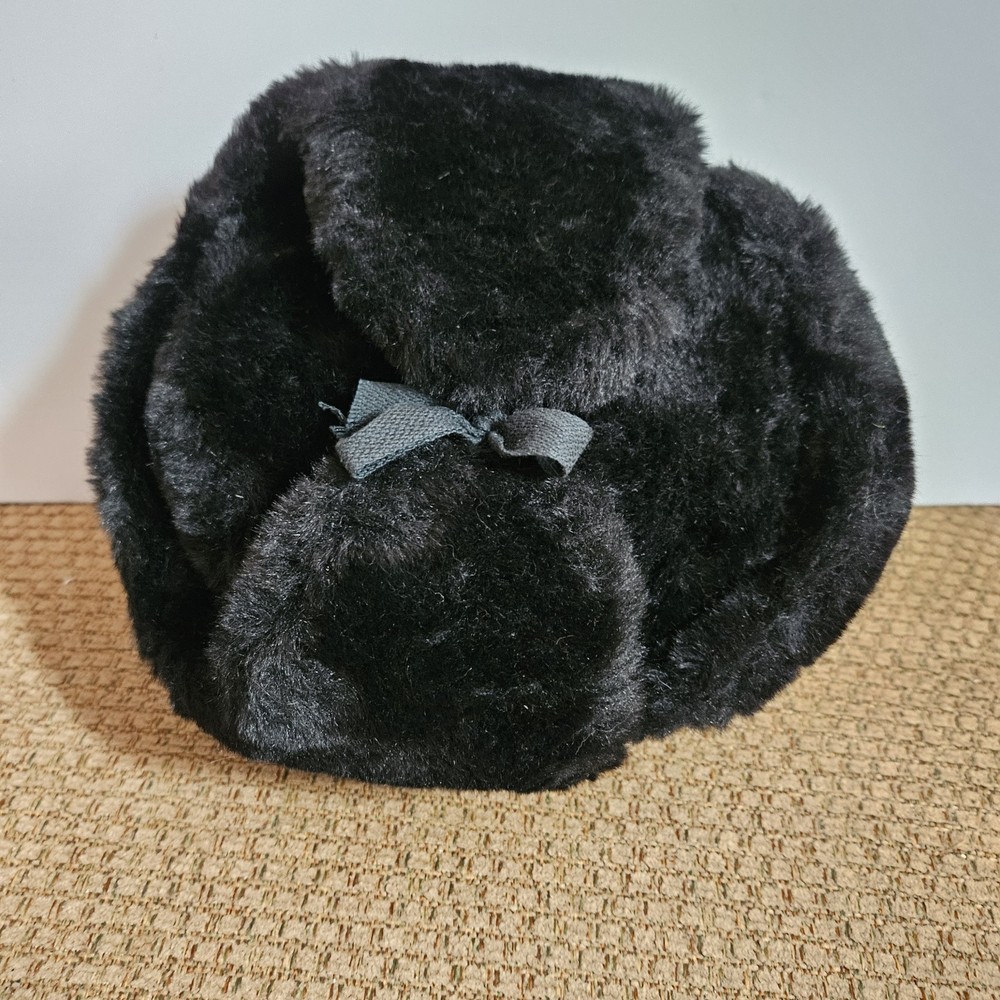 Russian Hat Black Fur With Ear Flaps