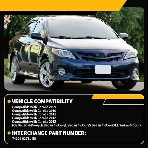 Gray Sun Visor Left Driver Compatible with Corolla 2009 2010 2012 2013