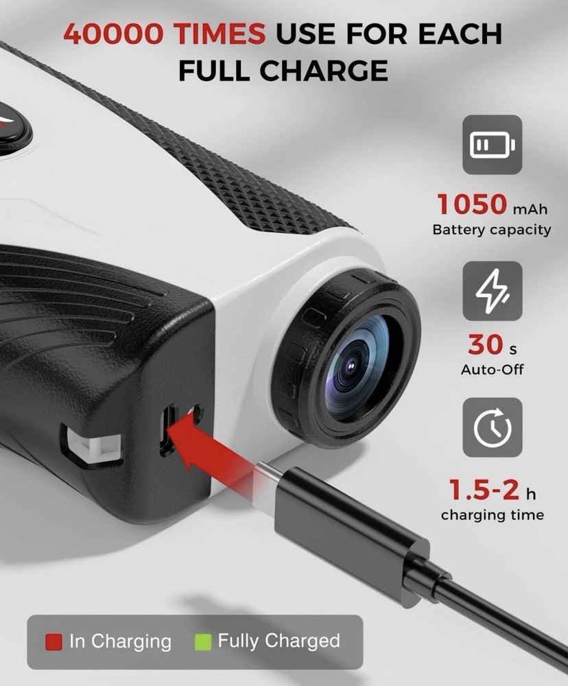 Golf Rangefinder with Slope - 1200 Yards Laser Range Rangefinder, White