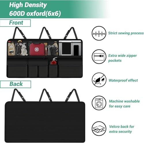 Hanging Car Organizer Trunk Back Seat Trunk Organizer Foldable Cargo Storage