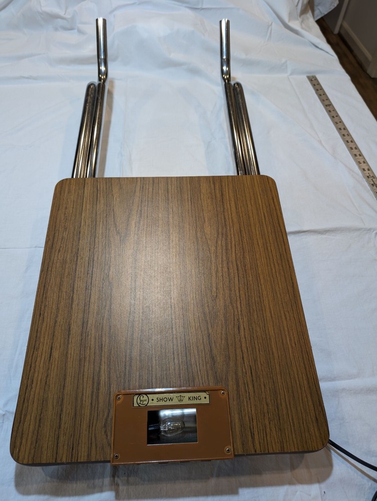 Logan Slide Projector Stand Foldable Table 28" high, 3 Power Plugins Vintage