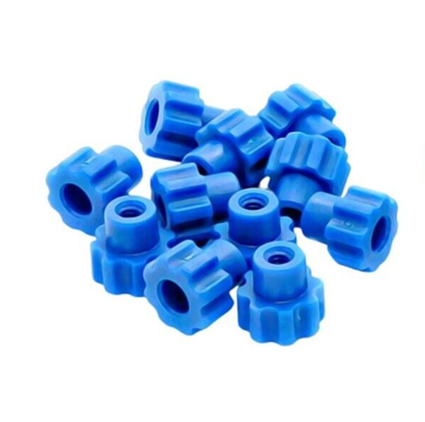 Nylon PLASTIC BLUE Knurled Thumb Nut, 10-24, Qty 25