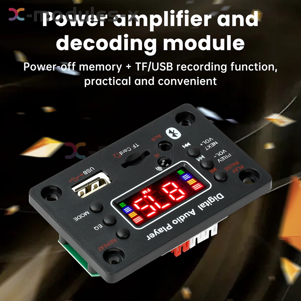 Audio Amplifier Board 2*25W 2CH Bluetooth 5.0 MP3 Decoder Board with Amplifier