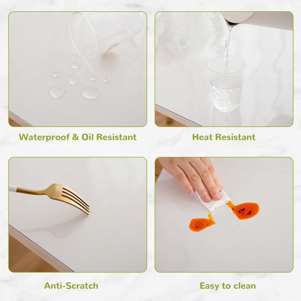 48 x 108 Inch Clear Table Cover Protector, Clear Table Protector for Dining R...