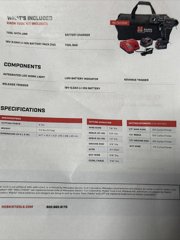 Huskie Tools REC-RLS724H