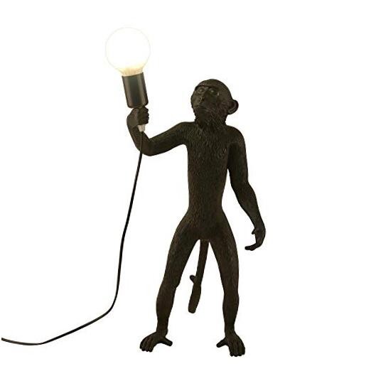 Modern Table Light, Monkey Desk Lamp, Resin Standing Monkey Lighting for Black