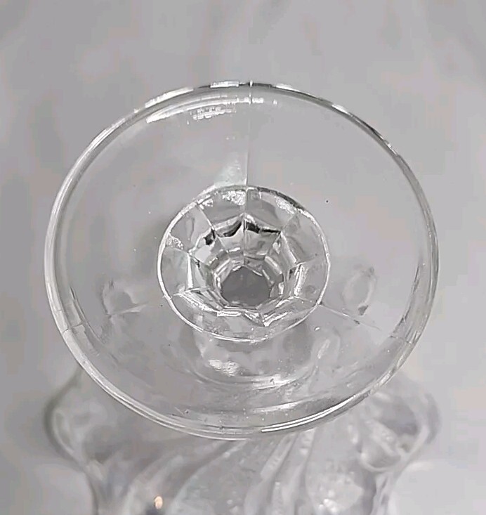 Clear Glass Jelly Compote with Star Pattern Candy Nut Dish Stemware