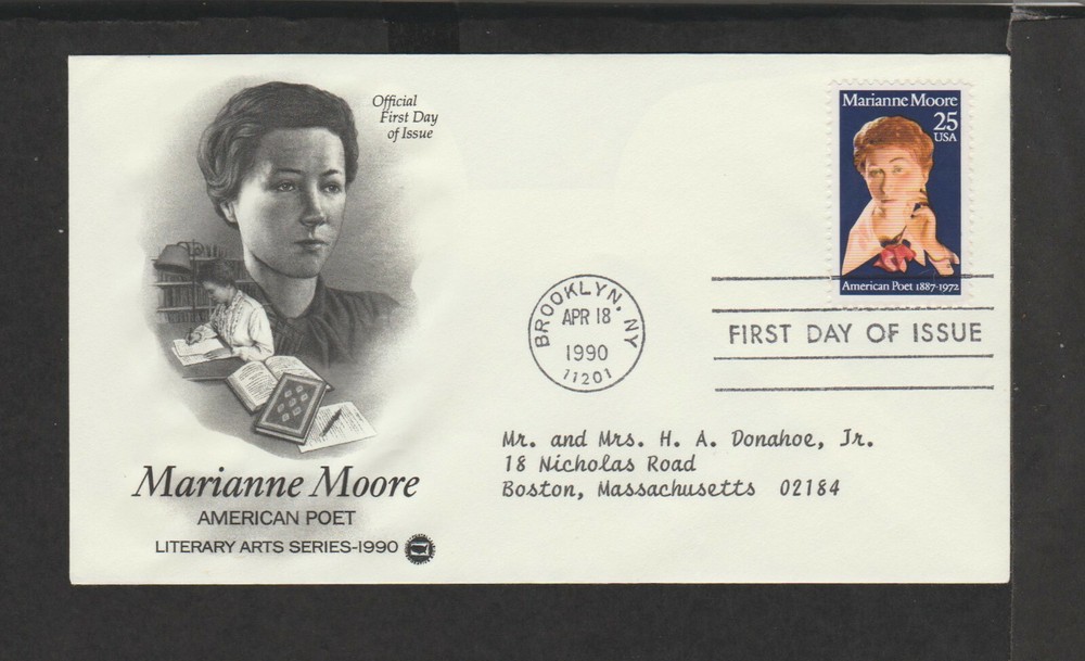 Scott 2449 Marianne Moore Apr 18, 1990 PCS Cachet FDC