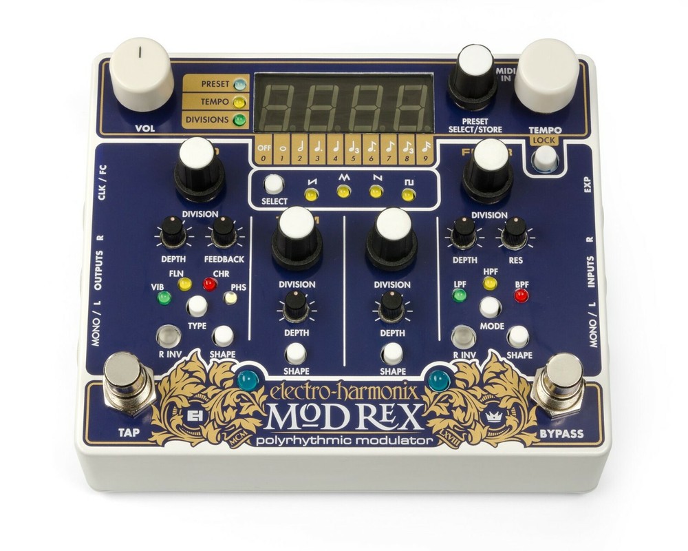 New Electro-Harmonix EHX Mod Rex Polyrhythmic Modulator Pedal! Modrex!