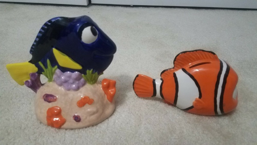 Hand Painted Disney Dory and Nemo Banks