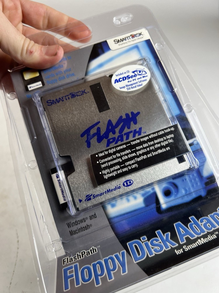 SmartDisk Flash Path Floppy Disk Adapter-SmartMedia Windows & Mac & Software CD