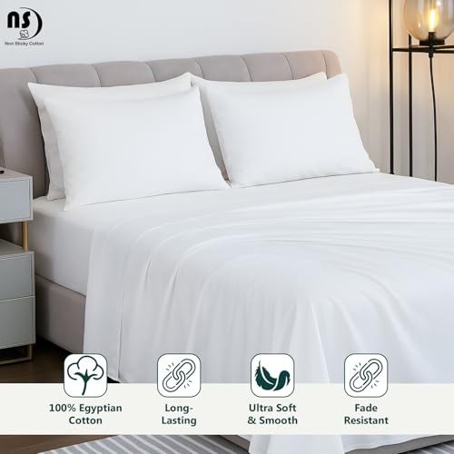 4 Piece 100% Egyptian Cotton 400 Thread Count Extra Deep Queen White Solid