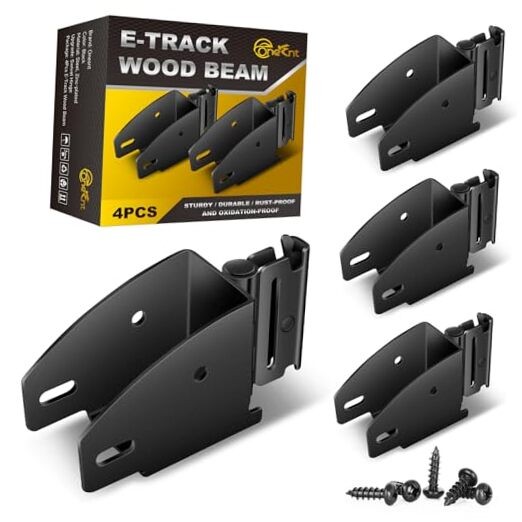 4 Pack E-Track Wood Beam End Socket Shelf Brackets |E Track Accessories Swivel