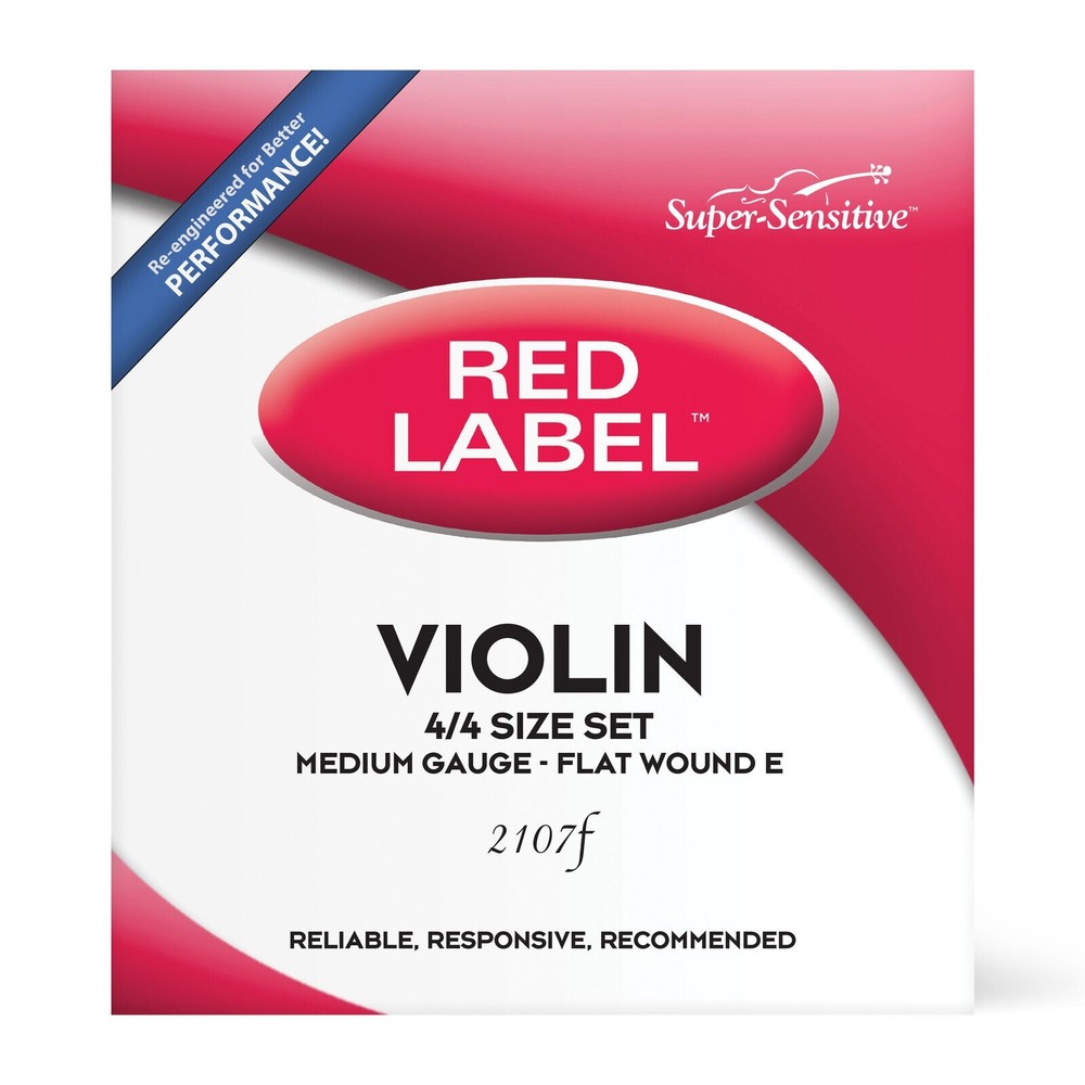 Red Label Violin 4/4 FW String Set Medium  Wound E String