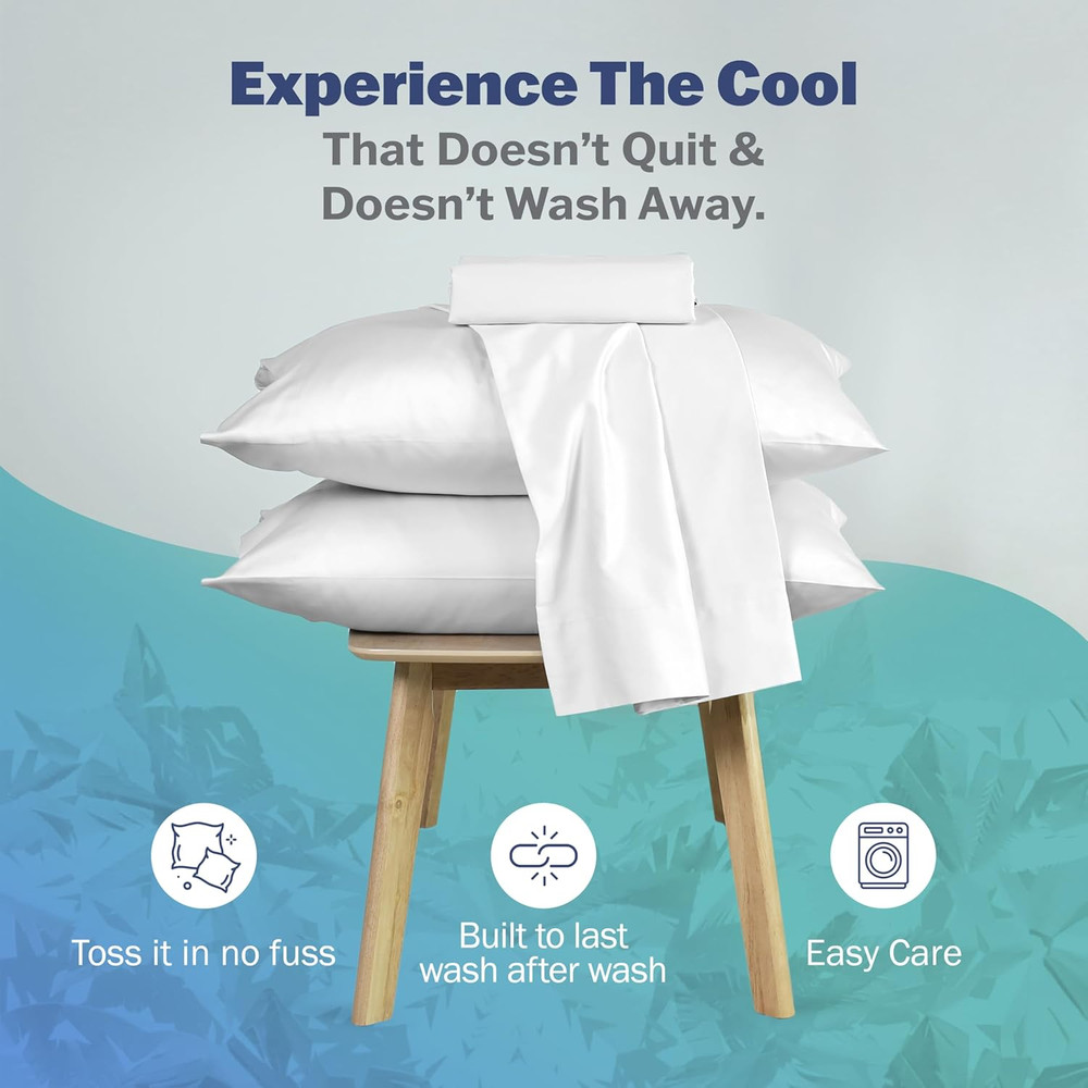 Brrr° Cooling Sheet Set – 300 Thread Count Soft Cotton Blend with Triple Chill E