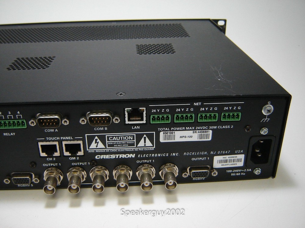 Rack Mountable Crestron MPS-100 / Multimedia Presentation System / 4456891 -- CC