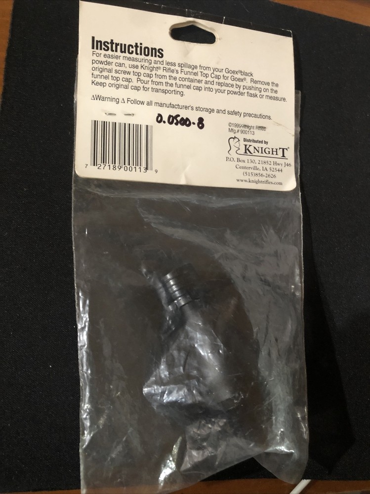 KNIGHT FUNNEL CAP TOP (pyrodex) 900113