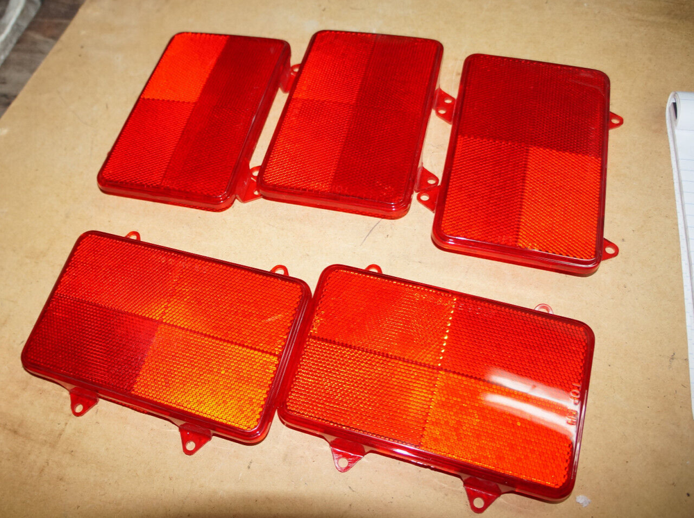 Tail Stop Light RED Lens - Rectangular Rectangle 4-hole A76 GUIDE DOT 6.5" x 4"