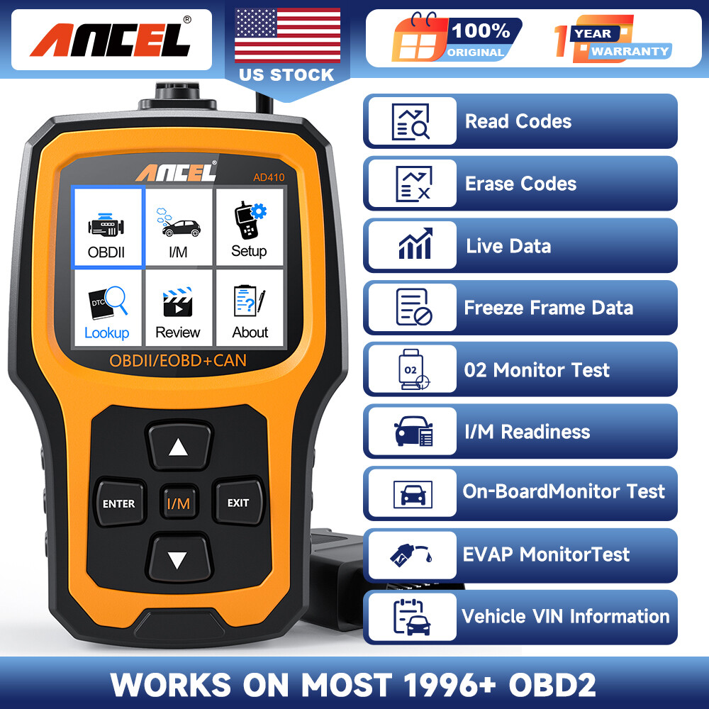 Car OBD Code Reader  Clear Code OBD2 Scanner Check Engine Light Tool ANCEL AD410