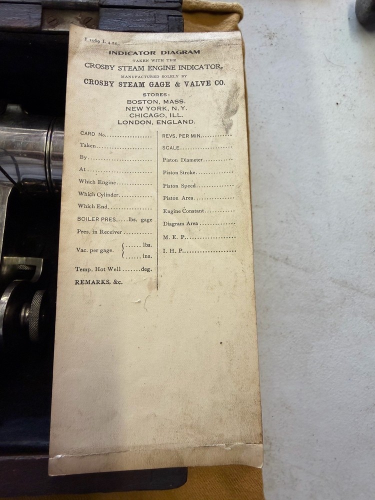 Crosby Steam Engine Indicator In Wood Box Nice