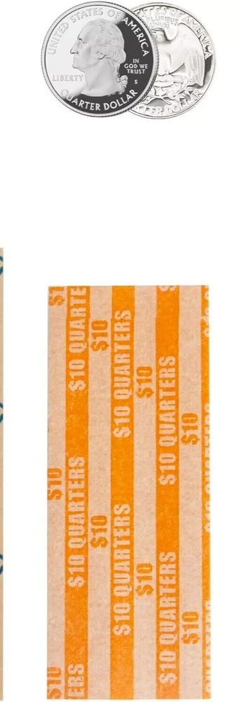 10 PCS Flat Coin Roll quarter Wrappers