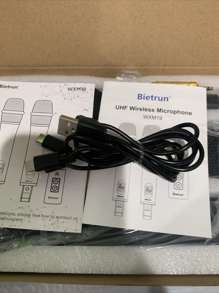 Bietrun Rechargeable Wireless Microphone for Singing Open Box Mew