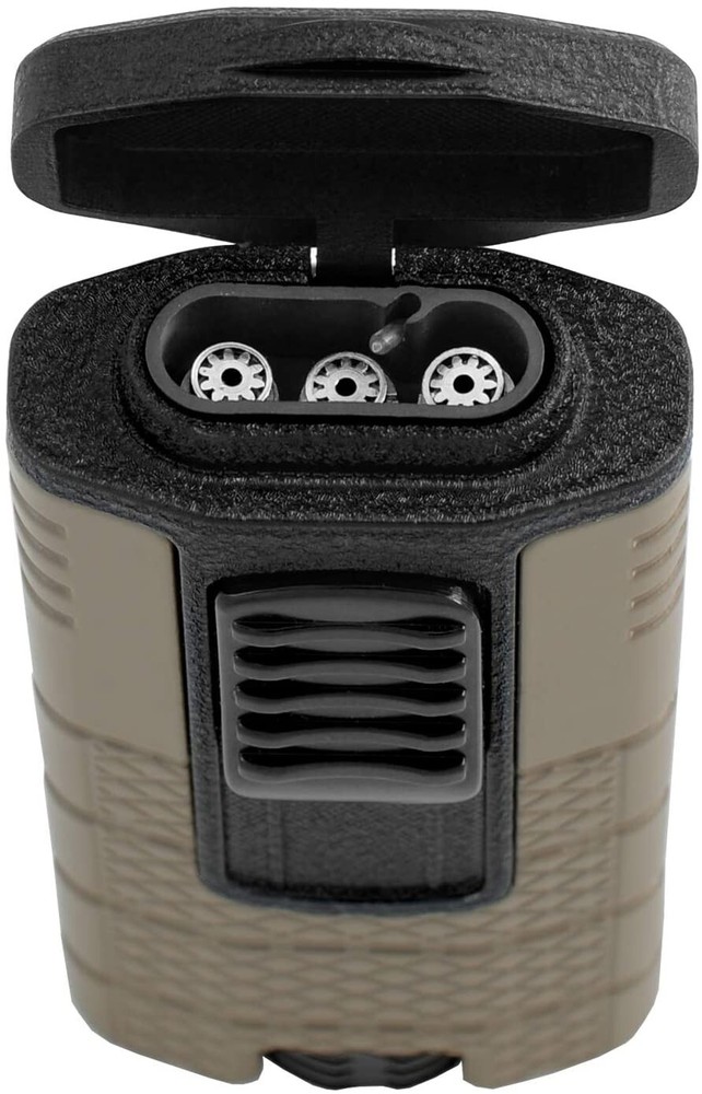 Xikar Tactical Triple Jet Flame Lighter, High Performance, Tan and Black