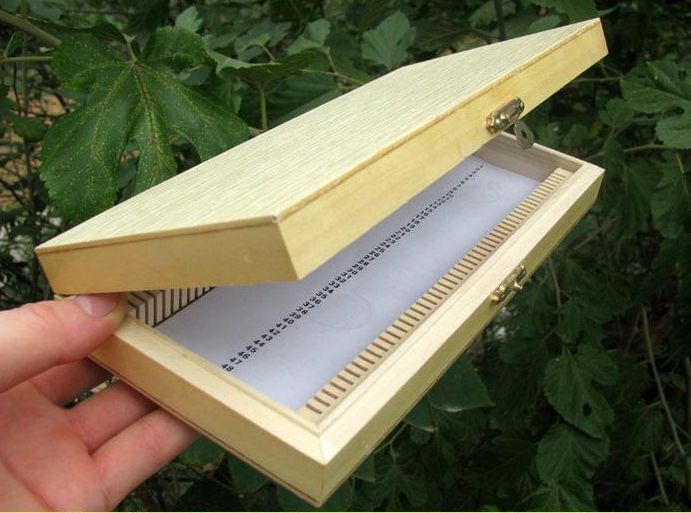 Wooden Microscope Slide Box Rectangle Hold Cabinet Holder Case Microscope Slides