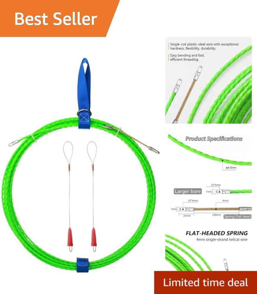 49FT Fish Tape Wire Puller for Wall Conduit Installation