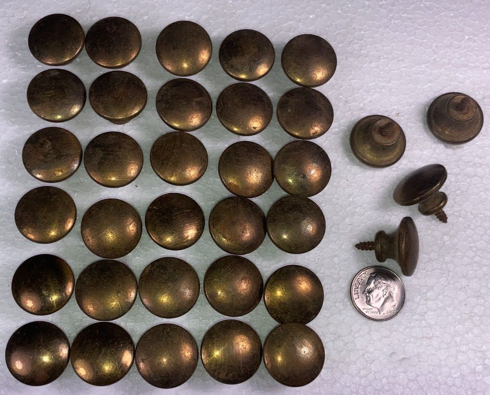 8 Antique Solid Brass Shell Drawer Door Pull Knob Handle Cupboard Screw 2 cm