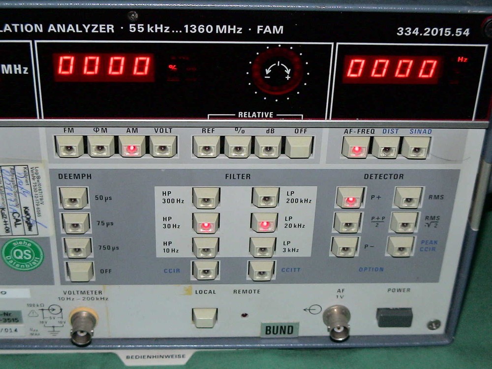 R&S Modulation Analyzer 55kHz-1360Mhz FAM Interference Modulation Frequency Distortion Ps