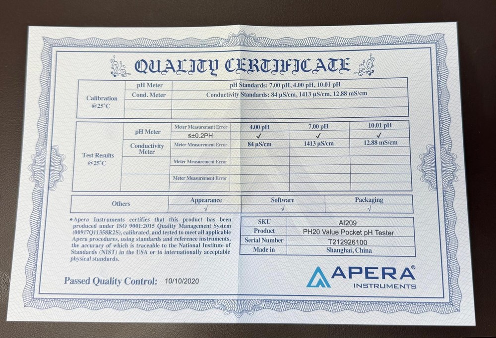 APERA INSTRUMENTS, PN: AI209