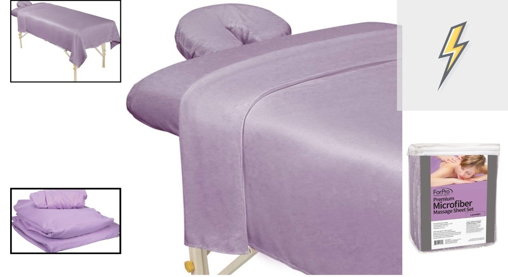 Professional Lavender Microfiber 3-Piece Massage Linens - Soft & Durable Design