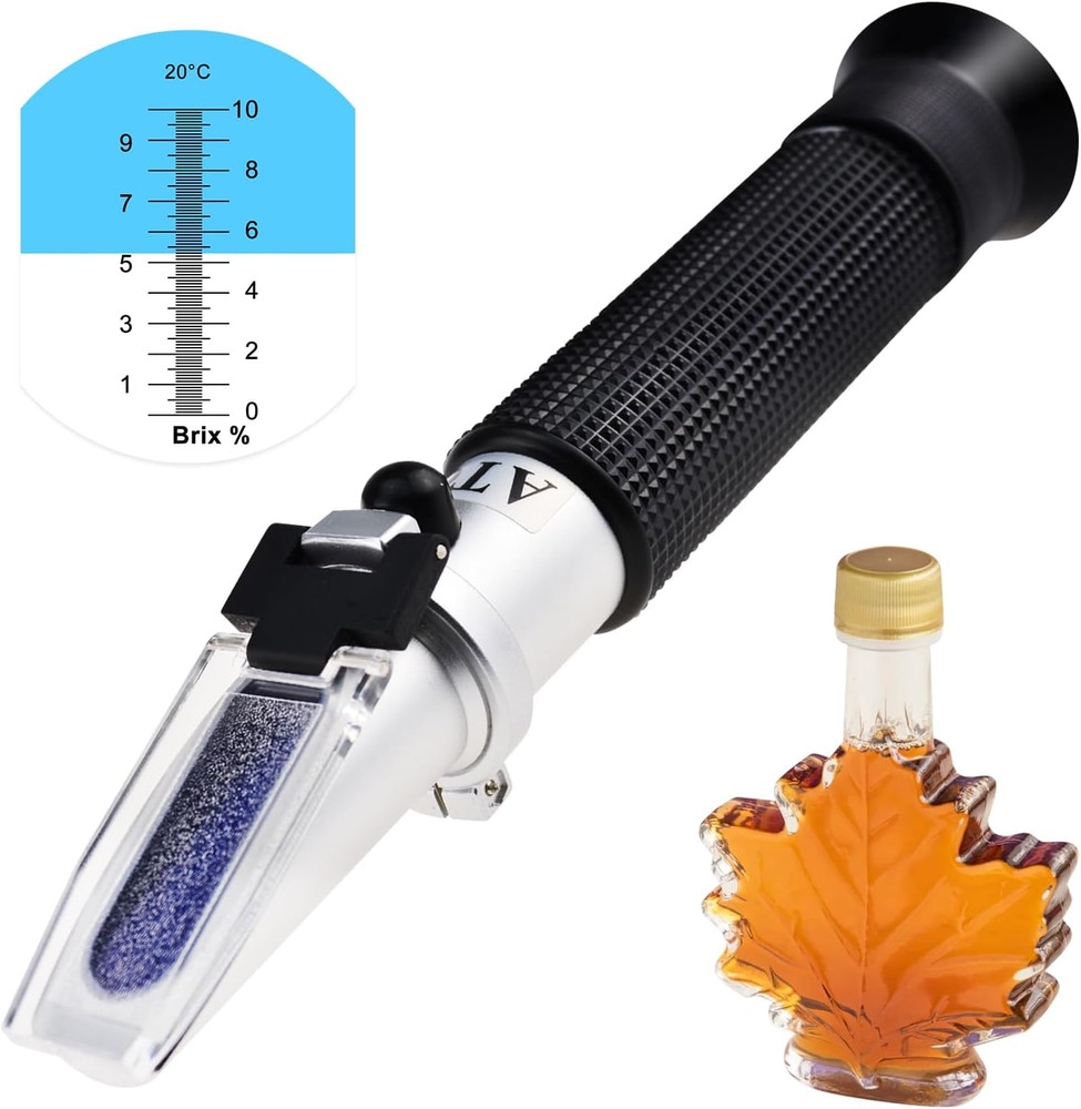 0-10% Brix Refractometer for Testing Sugar Content Maple Sap Syrup, Low-Conce...