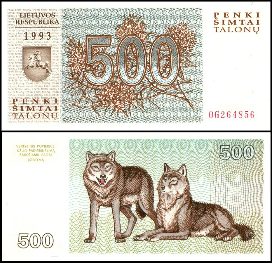 Lithuania 500 Talonas, 1993, P-46, UNC