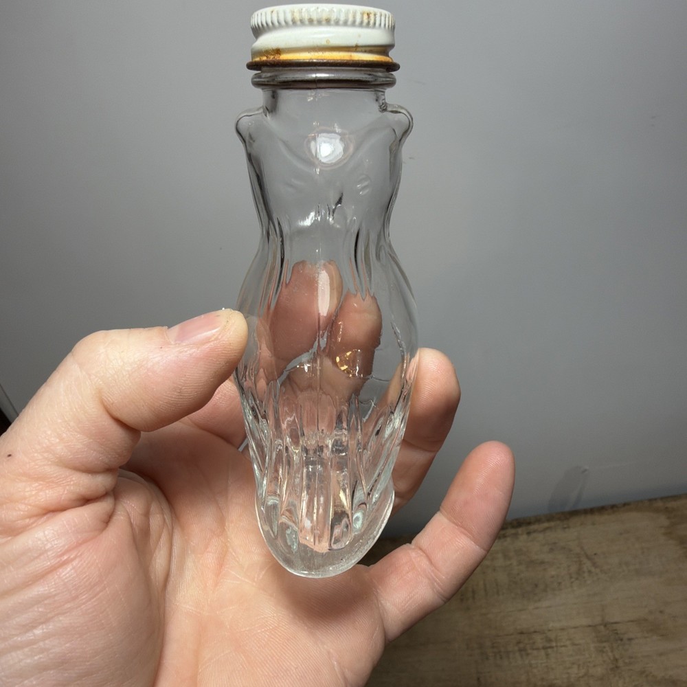 Vintage Glass Owl Candy Container