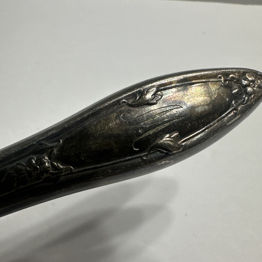 Holmes Edwards Silver Handled Carving Fork - Monogrammed Art Nouveau Pattern