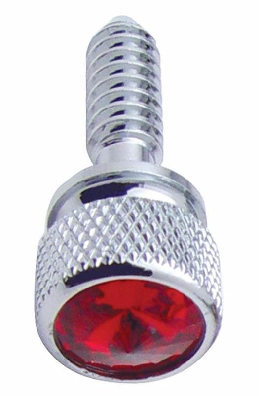 Dash Panel Screws RED jewel (14) Chrome plated - Peterbilt 1987-2000