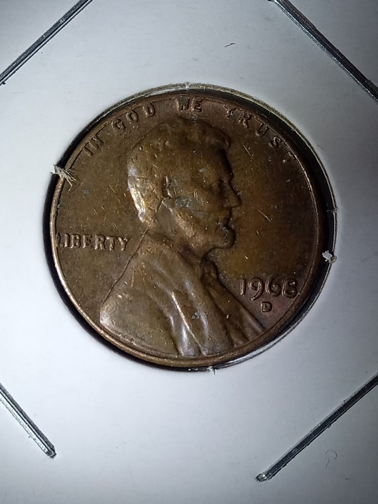 1968 Denver Lincoln Cent With Silver Fragment Error!!
