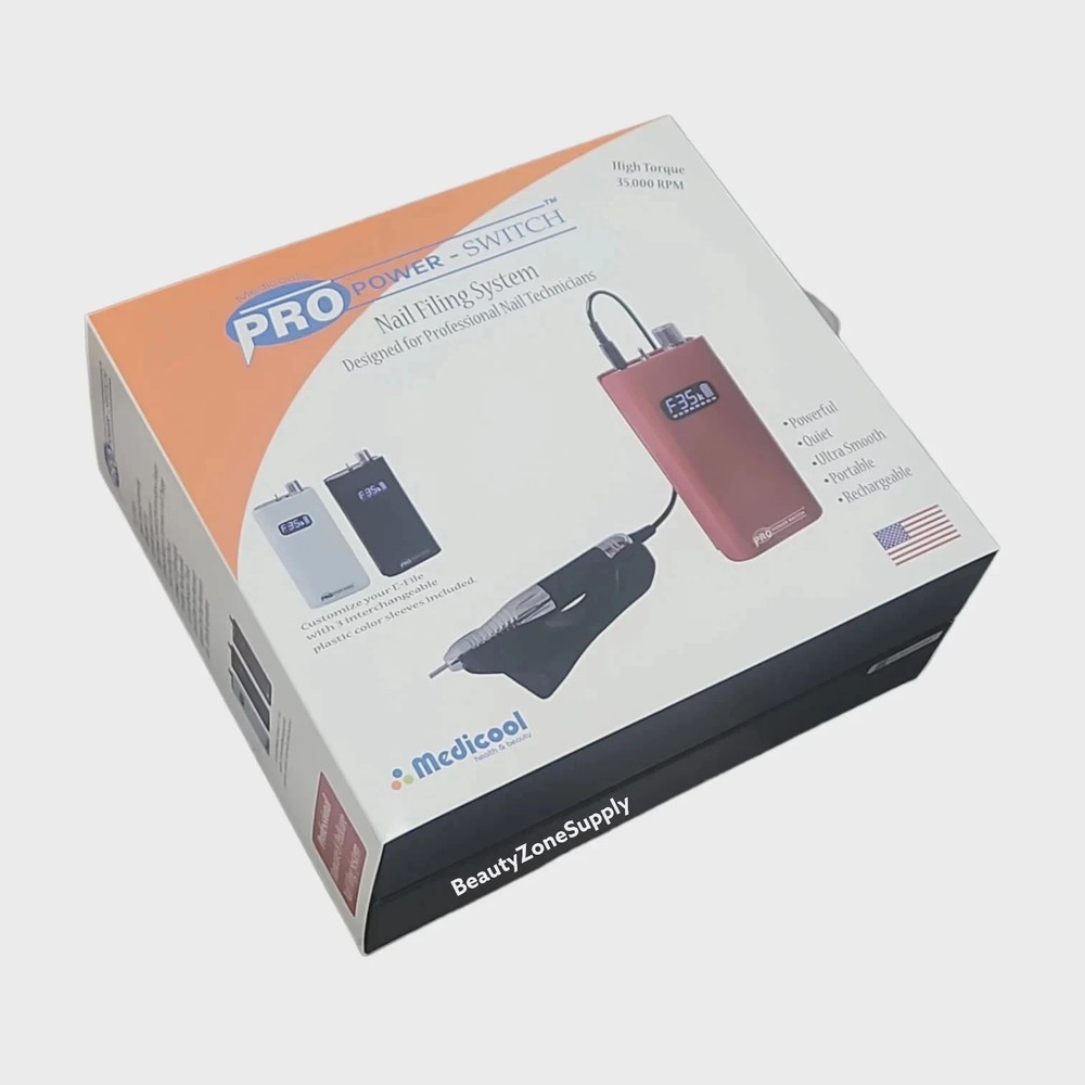 Medicool Pro Power Switch Rechargeable PORTABLE Nail Drill With 3 Case Color
