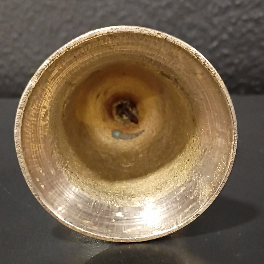 Engraved Judaic Kiddush Cup Metal Silver Tone Hebrew Script