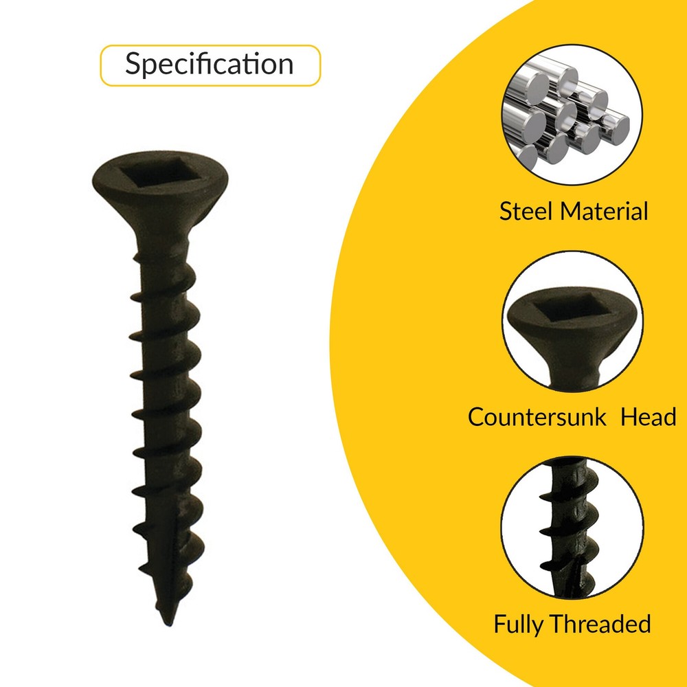 Zip R Screw, Flat Countersunk Head with Square Drive Pack of 6000