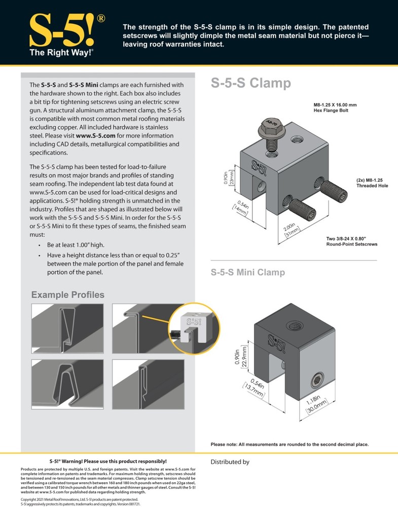 S-5! S-5-S Mini Clamp