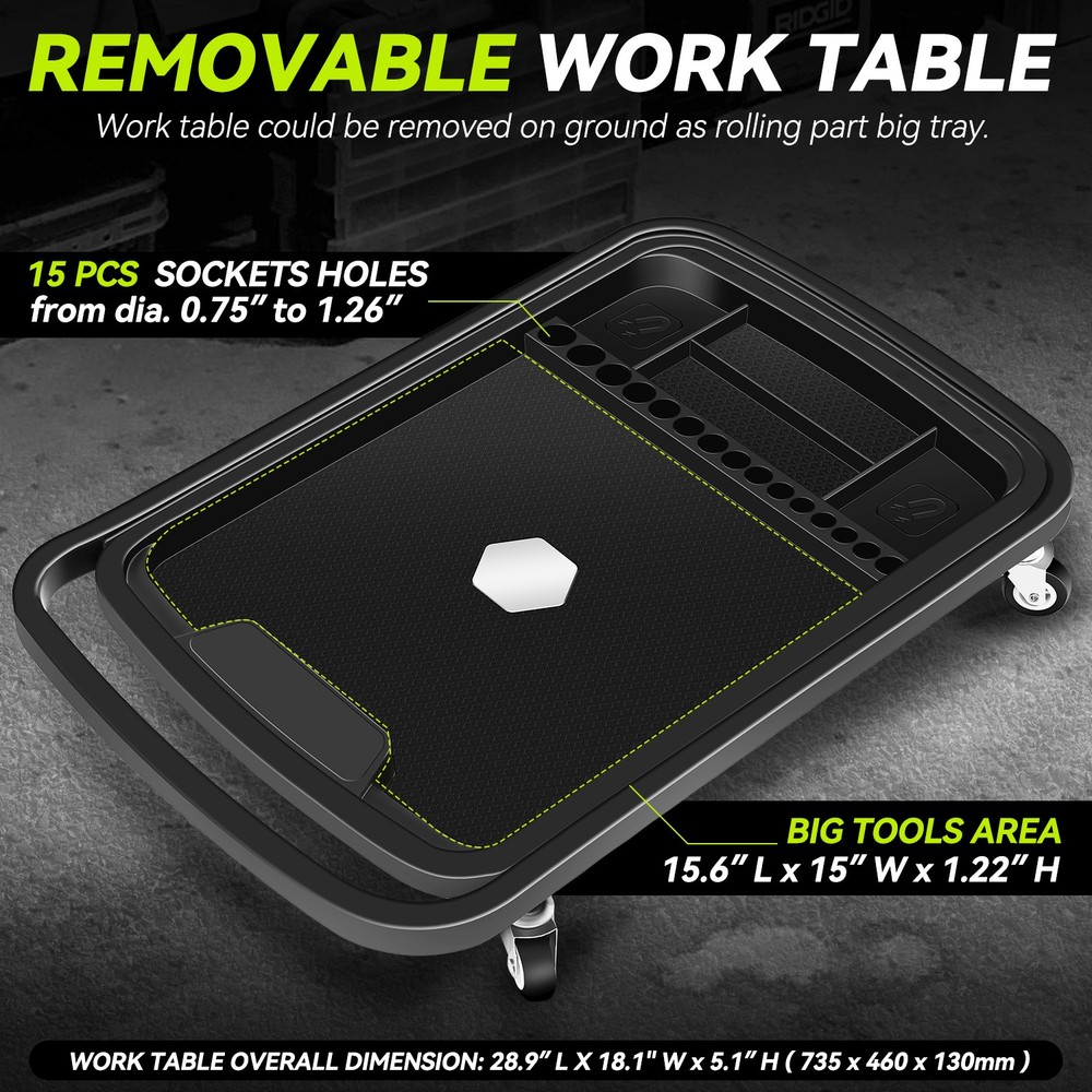 2-In-1 Sturdy w/ 360° Rolling Casters Adjustable Storage Working Table Durable