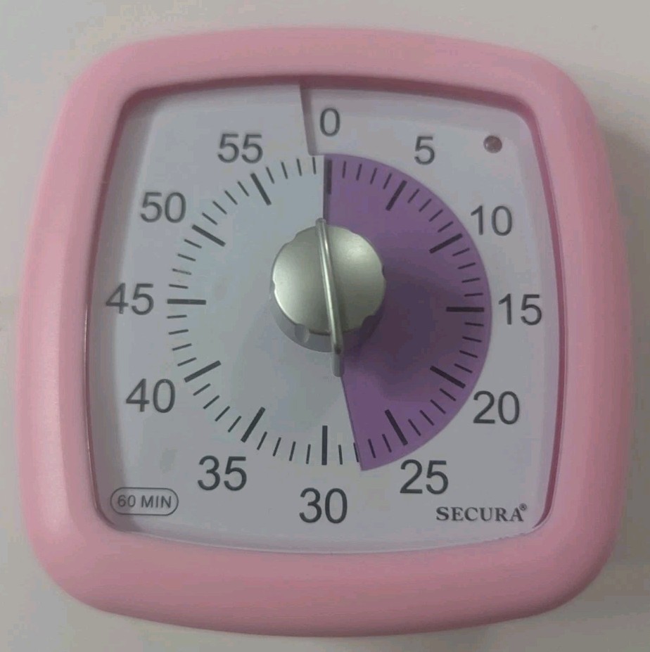 Secura 60 Minute Countdown Visual Timer, Pink, Pre-Owned