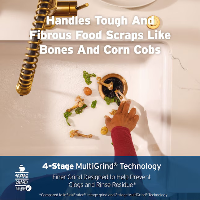 InSinkErator Evolution 55SS 1HP Continuous Feed Garbage Disposal, Septic Safe