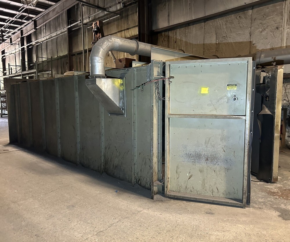 Zero shot blast cabinet 24ft long x 8ft wide x 7ft high with reclamation system