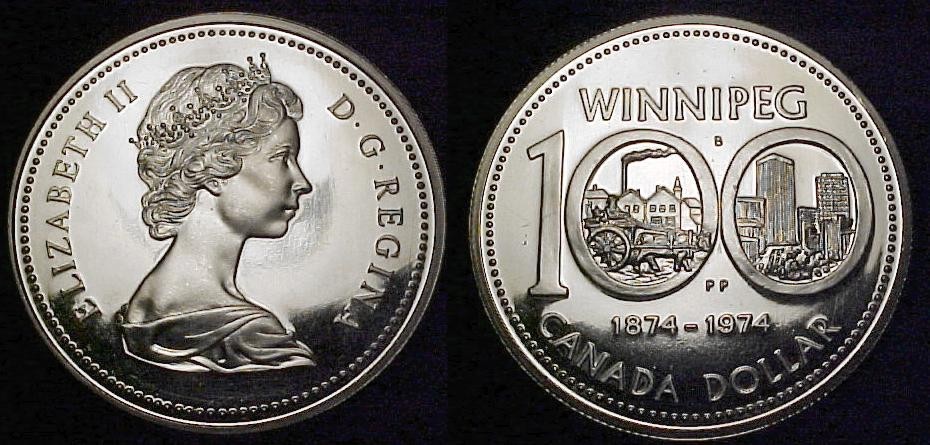 CANADA 1974 Silver Dollar Winnipeg Specimen