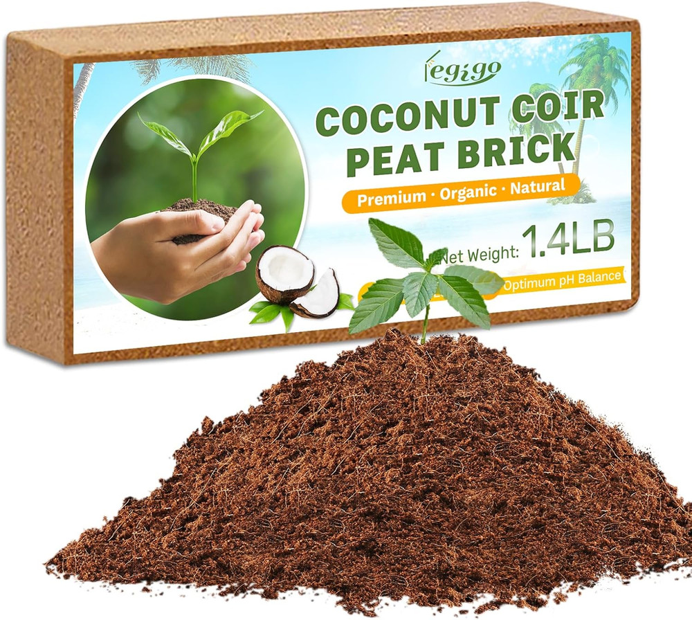 Pack of 1 Organic Coco Coir Bricks- 100% Natural Compressed Coco Peat Brick Coco